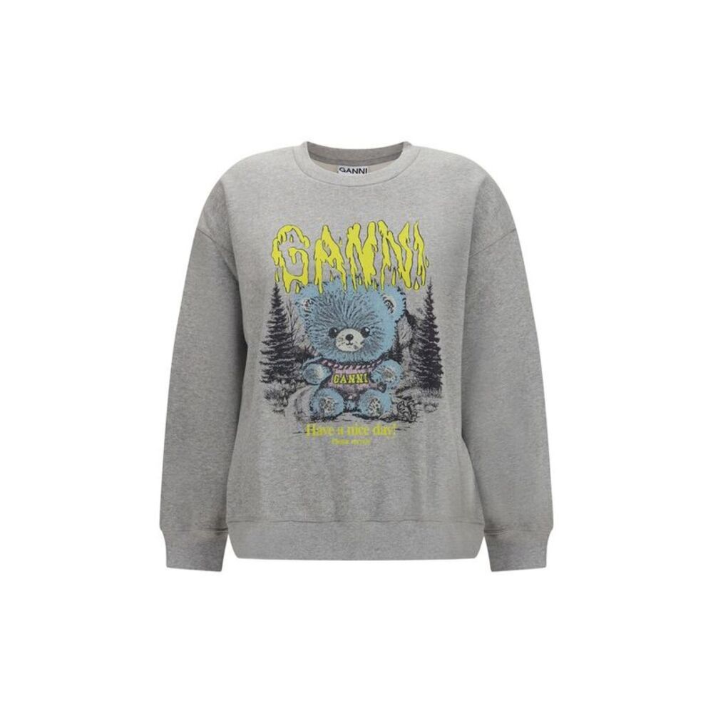 Ganni Gray Cotton Women's Sweatshirt